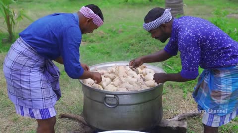 CHICKEN OMELETTE _ Huge Eggs With Chicken Meat _ Protein Rich Omelette Recipe Cooking Village