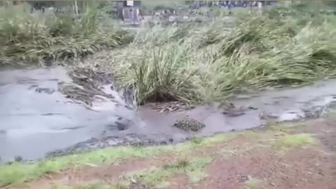 Giant sinkhole swallows everything coming in its path !!