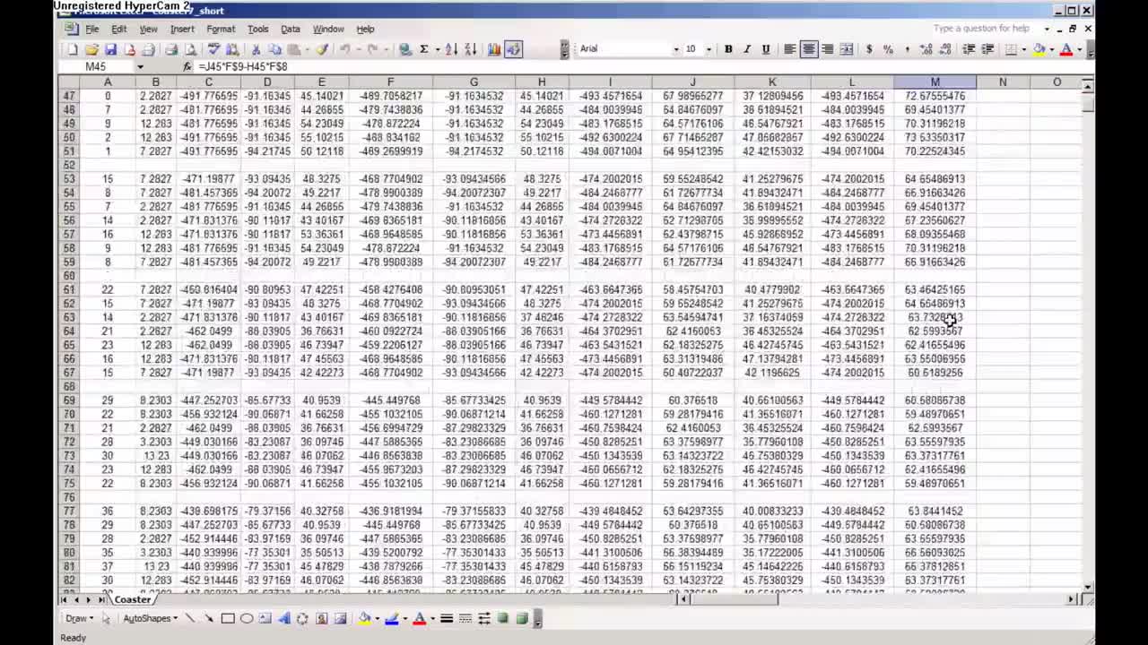 A 3D Animated Roller Coaster Model in Excel