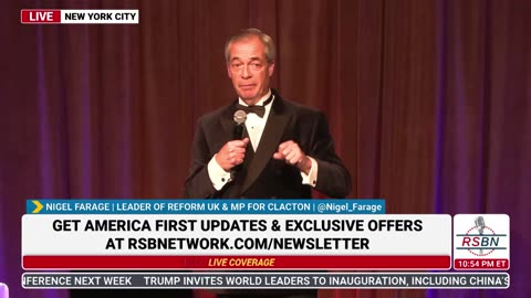 FULL SPEECH: Nigel Farage Speaks at NYYRC 112th Annual Gala - 12/15/24