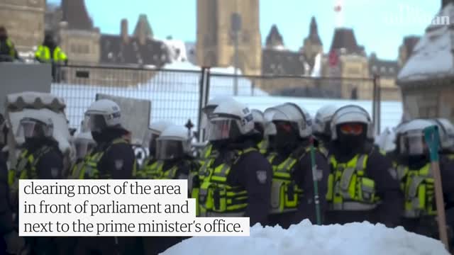 Ottawa trucker protest_ pepper spray and scuffles as police try to clear capital