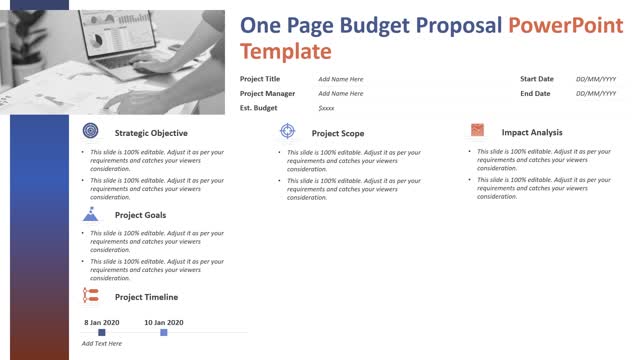 One Page Budget Proposal PowerPoint Template