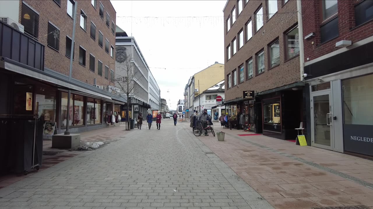 WALKTHROUGH CITY IN WINTER #NORWAY #DRAMMEN - NO MUSIC - NO TALKING - 4K NATURE