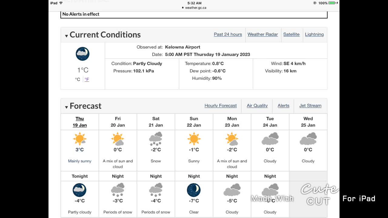 Kelowna Weather January 19 2023