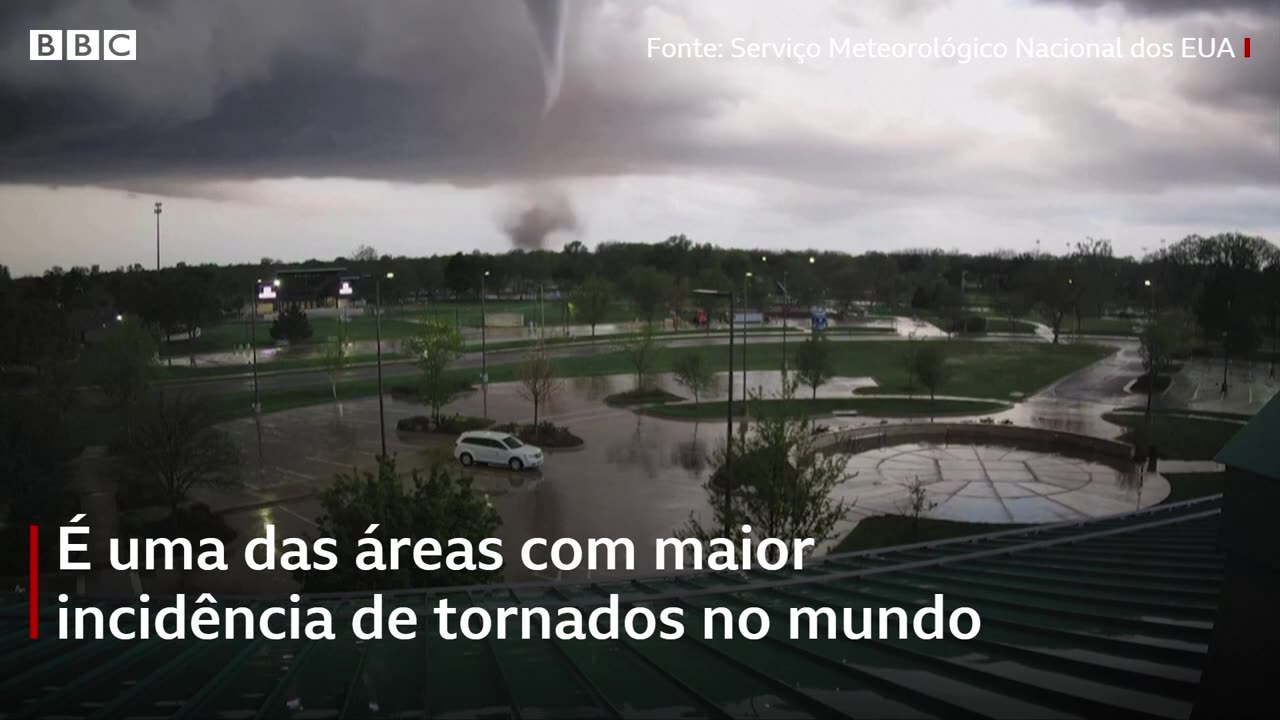 Camera captures exact moment of tornado crossing in the USA