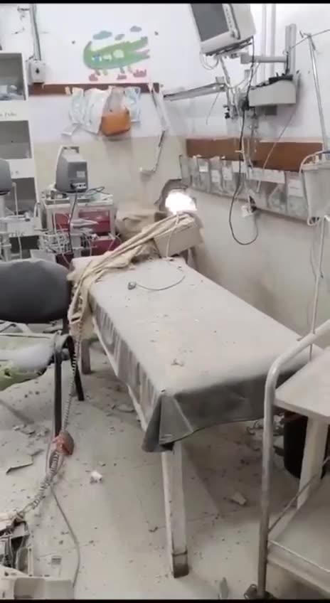 Damage to children's hospital in Gaza
