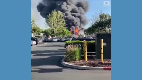 Home Depot goes up in flames in California