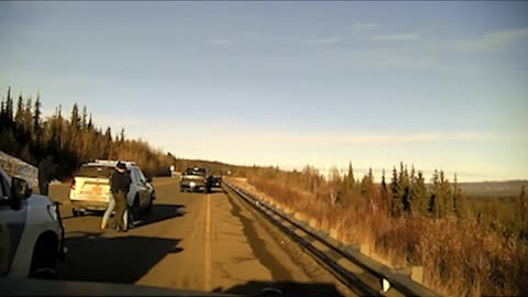 Alaska State Troopers attempted to stop a pick-up truck on the Parks Highway just north of Healy.