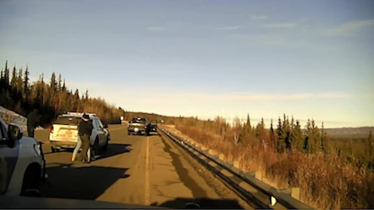 Alaska State Troopers attempted to stop a pick-up truck on the Parks Highway just north of Healy.