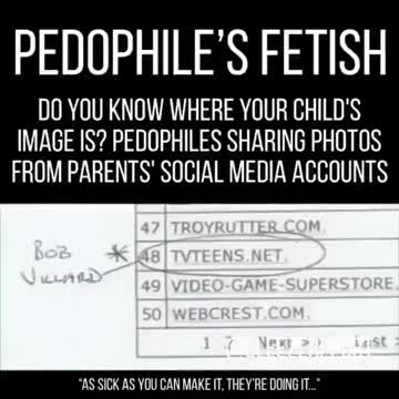 Stop giving pedophiles access to your children on Social Media!