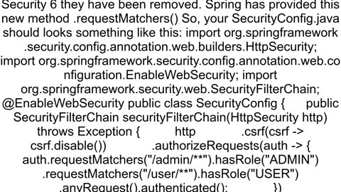 Why Spring Security antMatchers is not found