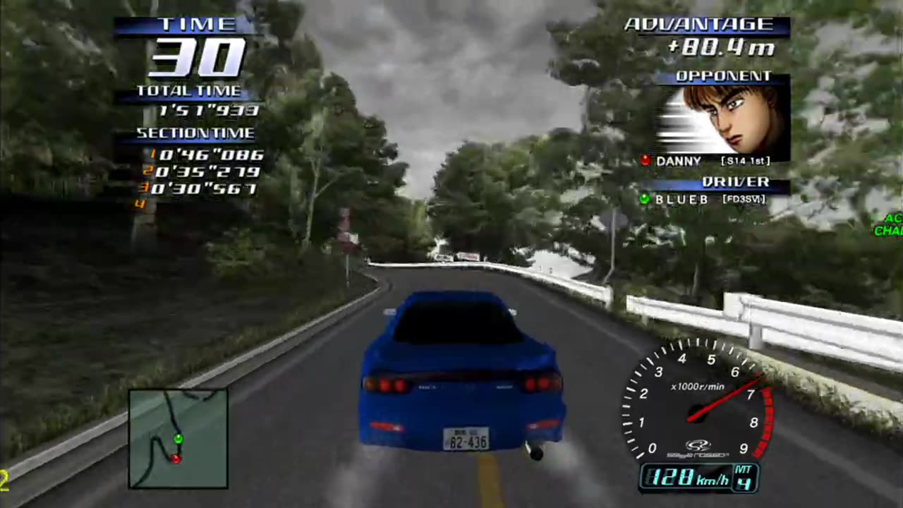 Initial D Arcade Stage 3 - Mazda RX7 Spirit R Legend Of The Street Walkthrough Pt 6(Flycast HD)