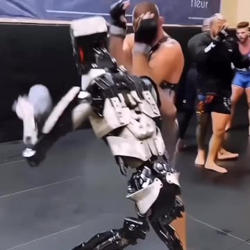 Sean Strickland training with an AI Robot after his loss to Dricus Du Plessis