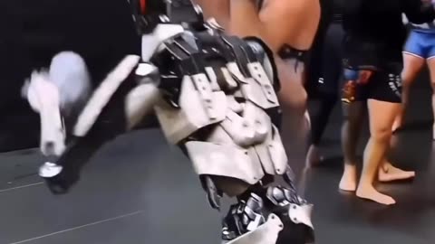 Sean Strickland training with an AI Robot after his loss to Dricus Du Plessis