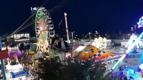 Canada National Excebition (CNE)2022 Night view from zip liner ride.