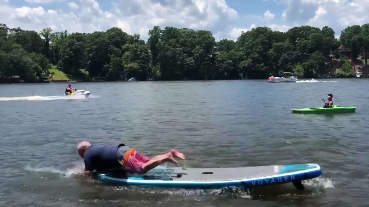 Not my dad having the funniest accident whilst trying to surf!