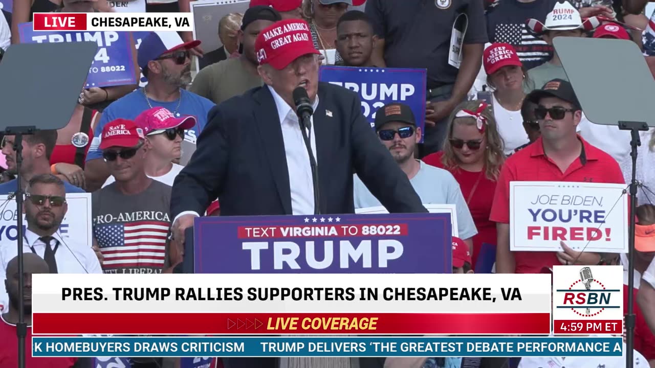 FULL SPEECH: President Trump Delivers Remarks in Chesapeake, Virginia - 6/28/24