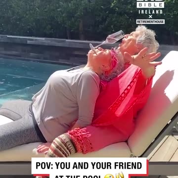 You and your friend at the pool