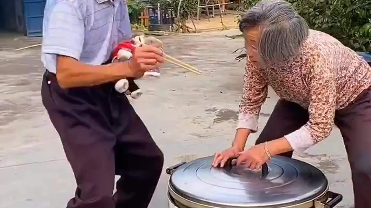 Old Chinese man eating egg 🤣😙