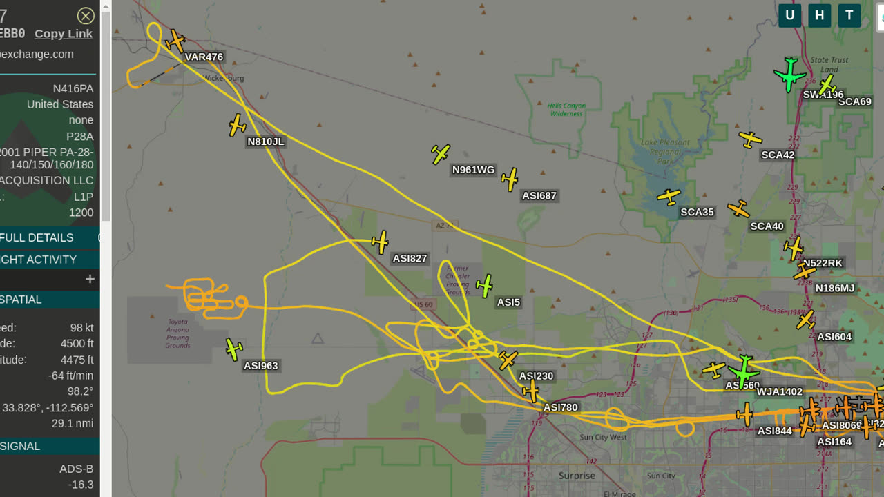 Bird MAFIA CHINA, N416PA returns to PLANE BANG MORRISTOWN AZ AGAIN - Oct 9th