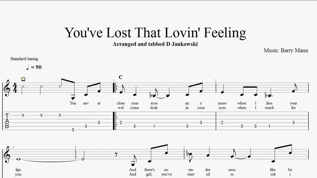 Guitar tabs for You've Lost That Loving Feeling