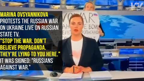 Anti-War Protester Interrupts Russian State TV