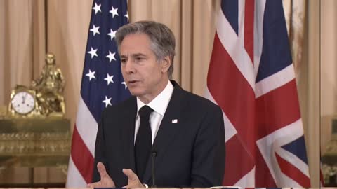 Antony Blinken holds a joint press availability with UK Foreign Secretary James Cleverly