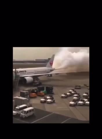 A pilot accidentally releases the chemtrail while still at the airport.
