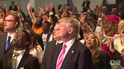 Trump looking incredibly comfortible and confident at a Black Church