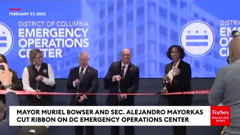 Sec. Alejandro Mayorkas And Mayor Muriel Bowser Attend Opening Of DC Emergency Operations Center