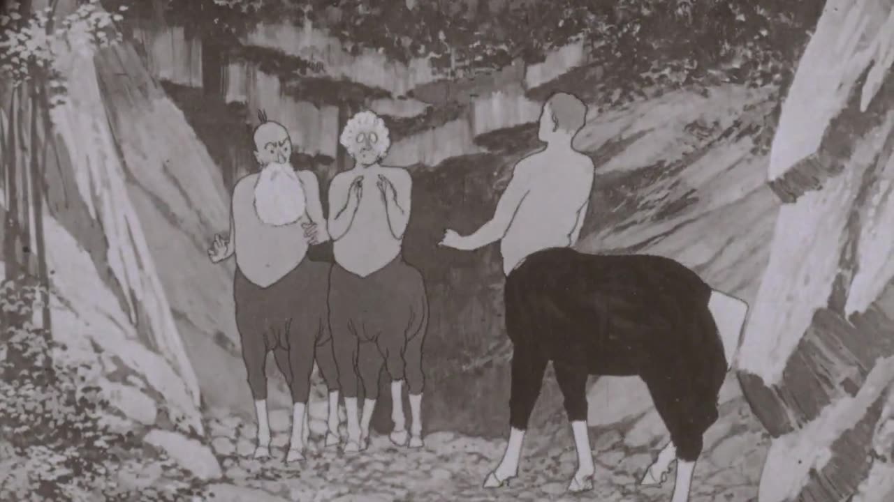 Origins of American Animation : "The Centaurs" (1921 Original Black & White Cartoon)