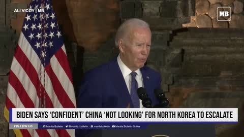 Biden says ‘confident’ China ‘not looking’ for North Korea to escalate