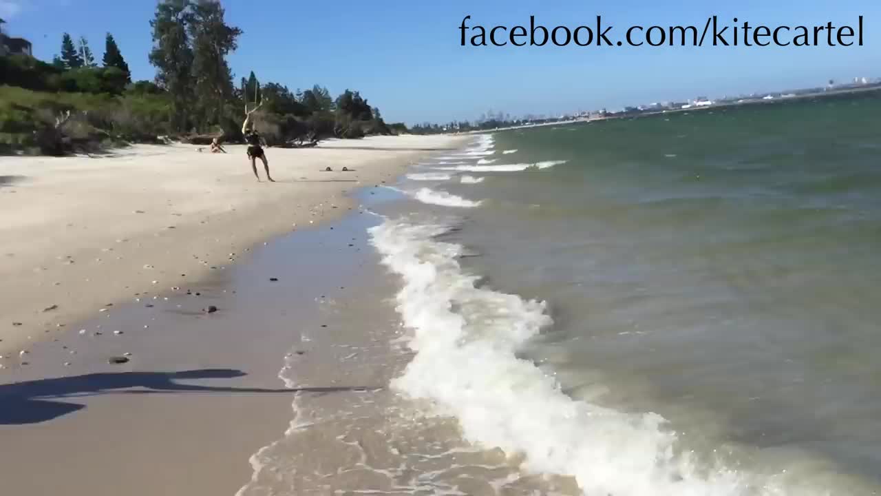 Shark Kitesurfer Brighton Le Sands Sydney by Adam Carmer (kiter Pierre Olivier)