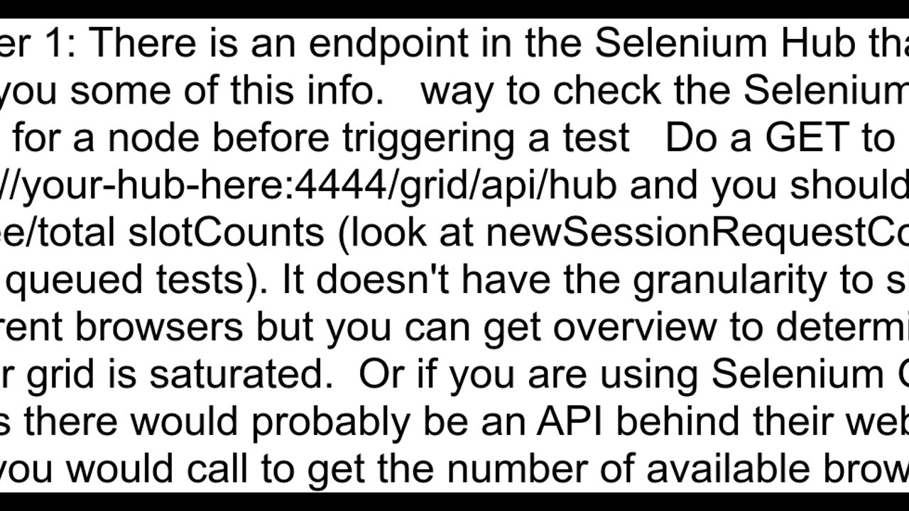 A way to ping selenium hub to see if node is available