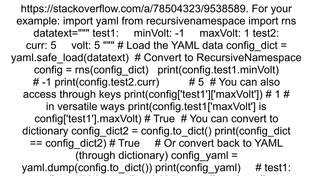 Reading YAML config file in python and using variables