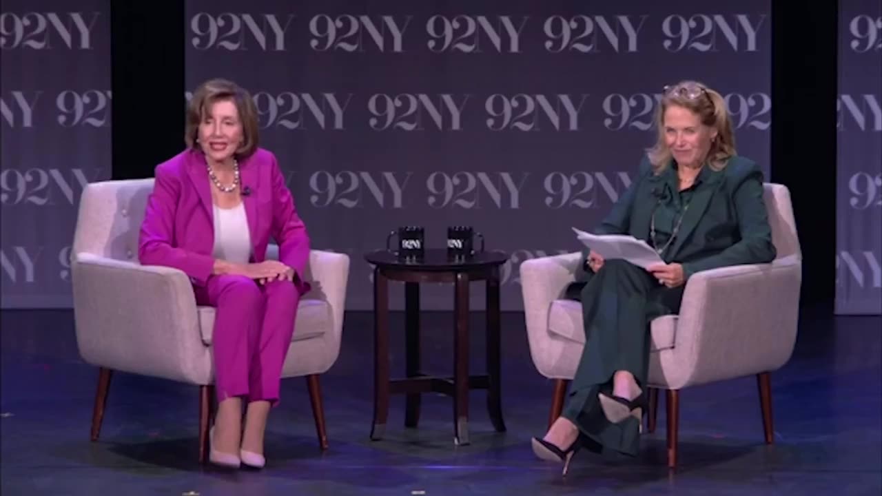 Nancy Pelosi appeared at a conference and was interrupted by audience members for over 2 minutes.