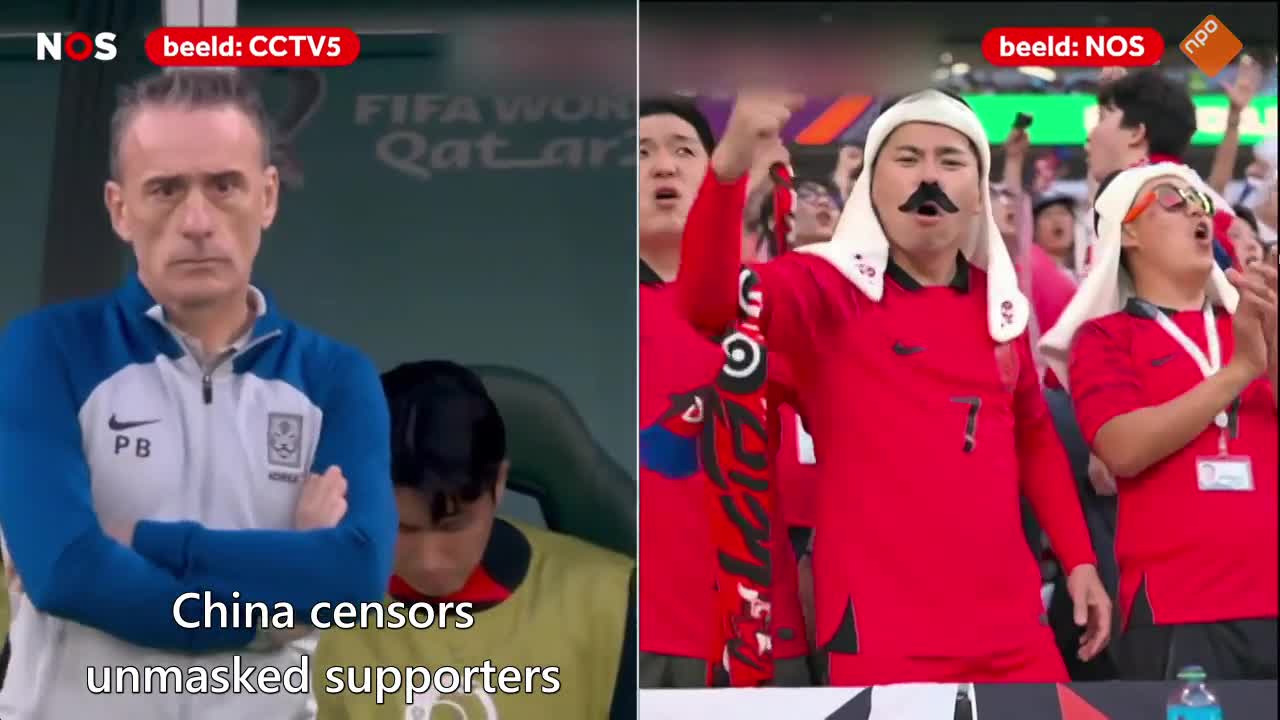 Chinese propagandists censor footage of unmasked fans at soccer world cup 😷