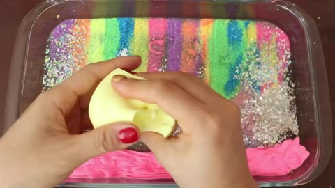 Mixing”TicTok” Eyeshadow and Makeup,parts,glitter Into Slime!Satisfying Slime Video!#ASMR#