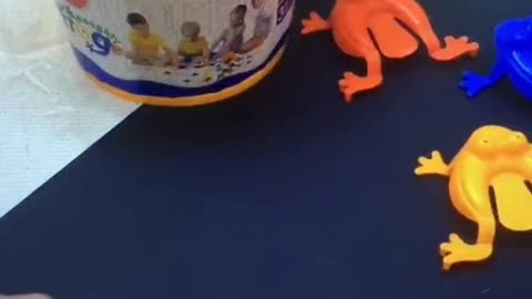 A little frog that jumps when you press it