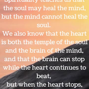 Healing our souls is important.