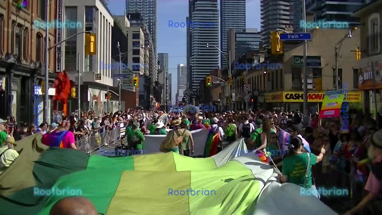 Pride Parade with the Ontario Greens (timelapse with music) - June 24, 2023