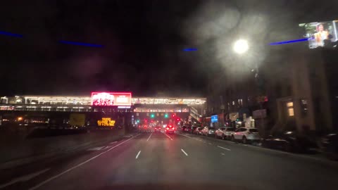 4K Driving Thru Around Over New York NYC Tri-Boro RFK Bridge Manhattan to Queens at Night Time ASMR