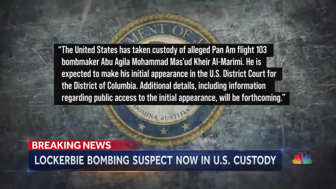 Libyan Intelligence Officer Charged With Building Lockerbie Bomb In U.S. Custody