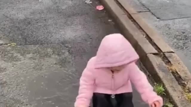 Cute Baby in road