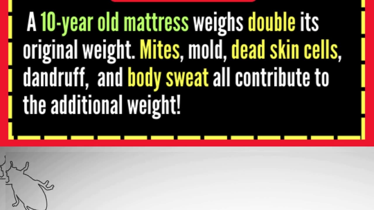 A 10-year old mattress weighs double its original weight