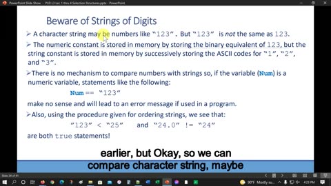 PLD L3 Lec 3 Comparing Characters and Strings