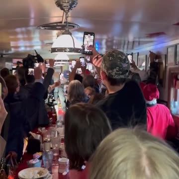 Packed at the Red Arrow Diner in Manchester, NH for President Trump