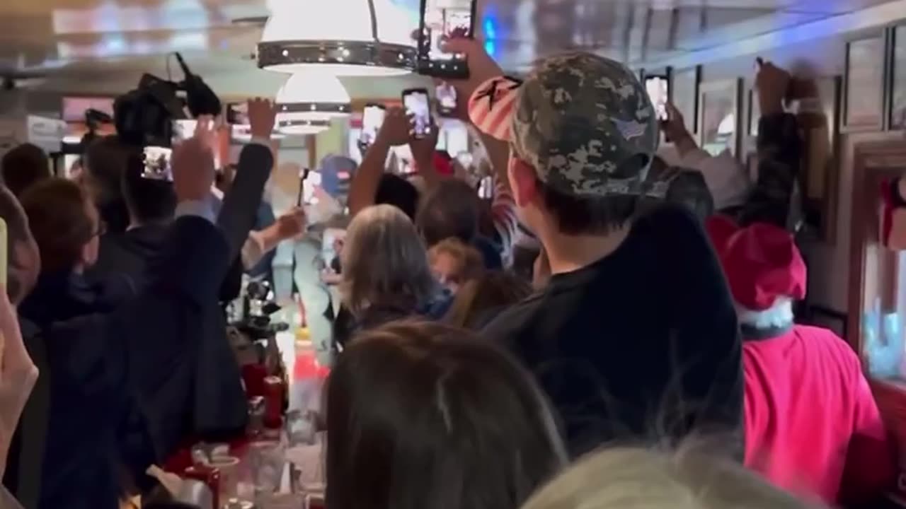 Packed at the Red Arrow Diner in Manchester, NH for President Trump