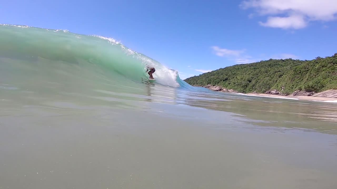 Surfing on the Beach