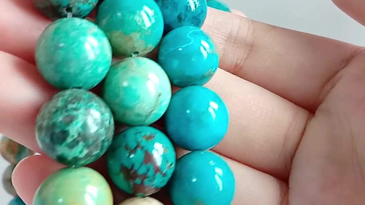 Natural turquoise 12mm large diameter beads roundle stone Jewellery Natural Stone 20230921-05-08